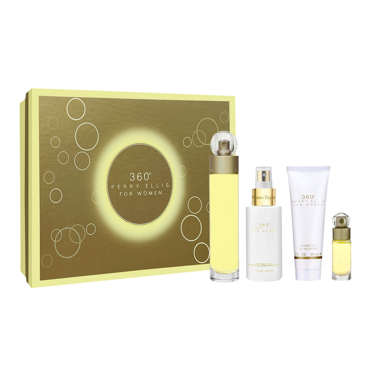 360 Woman SET 4 Piezas Dama EDT 100ml + BODY MIST 118ml + Gel de Ducha + Miniatura 7.5ml