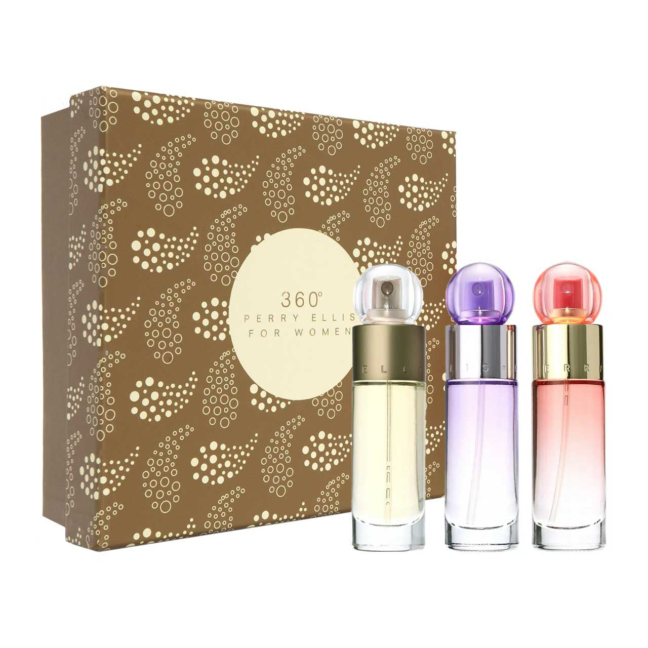 360/360 Coral/360 Purple Trio SET 3 Piezas Dama 360 Women 30ml EDT + 360 Purple EDP 30ml + 360 Coral 30ml EDP